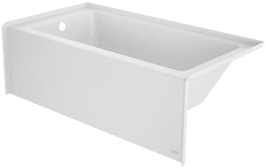 Jacuzzi SIGNATURE Acrylic Skirted Bathtub, Soaking Sanctuary, Slip Resistant, Left Drain Placement, 60" (L) x 30" (W), Rectangle Flat Front, White