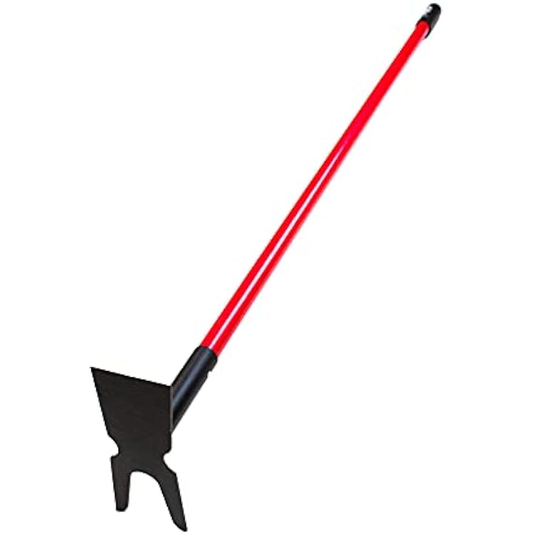 BULLY TOOLS 12-Gauge 2-Prong Weeding Hoe wFiberglass Handle - Ideal Heavy-Duty Gardening Tools for Weeding, Garden Soil Prep, Cultivating Beds - Built to Withstand Everyday Yard Work - Made in USA