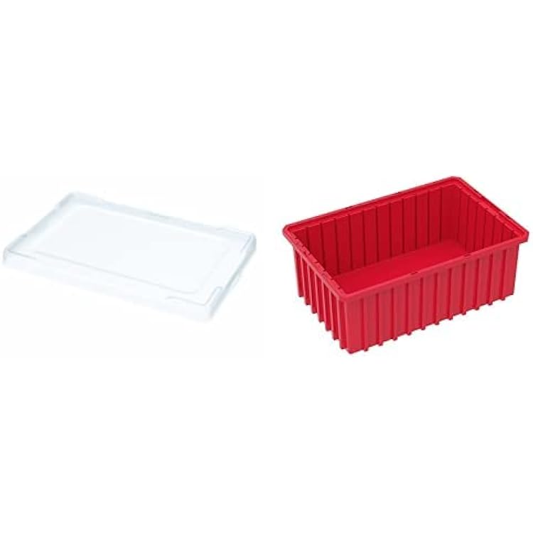 Akro-Mils 33061 Clear Snap On Plastic Lid, 8 count  Akro-Mils 33166 Akro-Grid Plastic Slotted Dividable Modu Box Stackable Grid Storage Tote Container 8 count