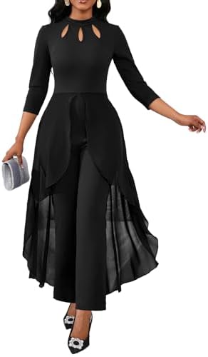 VisiChenup Jumpsuits for Women Dressy Sexy Long Sleeve Casual Long Pants Clubwear Evening Party Jumpsuit