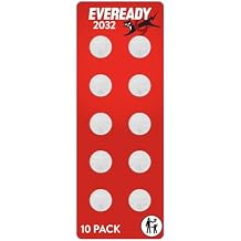 Eveready 2032 Batteries (10 Pack), 3V Lithium Coin Batteries for Watches, AirTags, Key Fobs, and Other Small Electronics