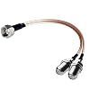 Goupchn F Type Coax Cable Splitter - F Male to Dual Female 3 Way RG316 Coaxial Cable 19cm/7.5" for TV, Satellite Receiver