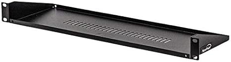 NavePoint Rack Mount Keyboard Shelf Shelves 19 Inch 1U Black 6 Inches (150mm) deep - Black