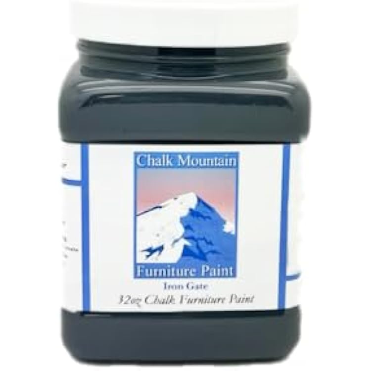 Chalk Style All-in-One Paint: Eco-friendly, matte finish for furniture, home decor, cabinets, and crafts. Low voc and odor. 32oz #42 Iron Gate