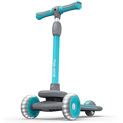Jetson Gleam Kids Kick Scooter | LED Light-Up Wheels | Rear Foot Brake | Adjustable Handlebar | Wide Deck | Lean-to-Steer | Three Wheels | Ages 3
