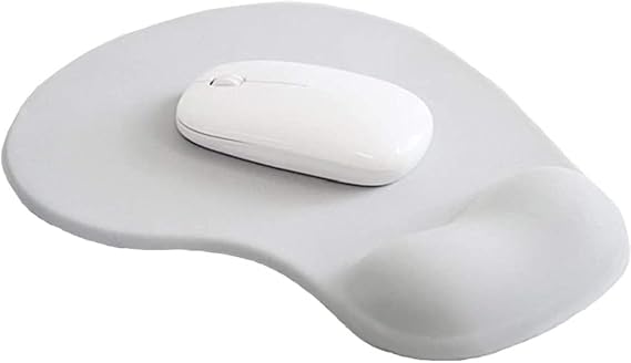 Office Mousepad with Gel Wrist Support - Ergonomic Gaming Desktop Mouse Pad Wrist Rest - Design Gamepad Mat Rubber Base for Laptop Computer -Silicone Non-Slip Special-Textured Surface (Grey)