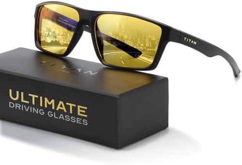 Titan Gaming Glasses, Blue Light Blocking, Night Driving Glasses for Men, Computer Protection, Gift for Gamers
