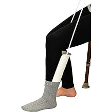 NOVA Sock & Compression Stocking Aid Easy Pull-On Sock Helper with Sturdy Plastic Cuff, Slip-Resistant Pads & 34 Adjustable Rope Handles, No Bending for Seniors & Limited Mobility