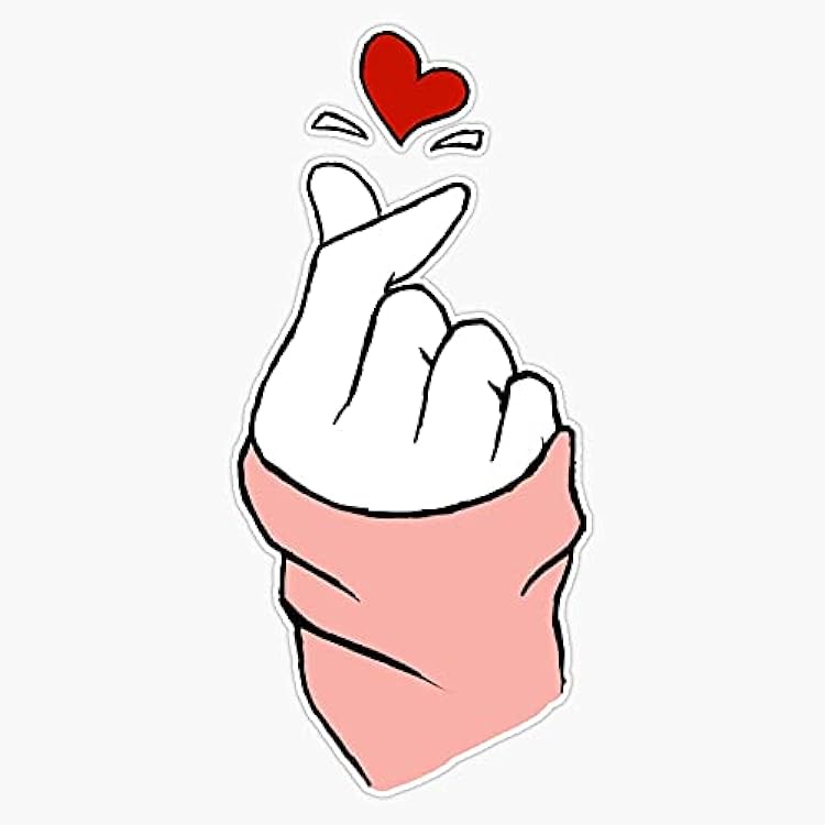Generic Finger Heart Kpop Drawing Symbol Sticker Decal Bumper Sticker 5inch
