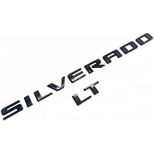 2019-2025 2pack OEM Nameplate with LT Emblem 3D Letters Badge Replacement for Silverado 1500 2500HD 3500HD 86539786 (Glossy Black)