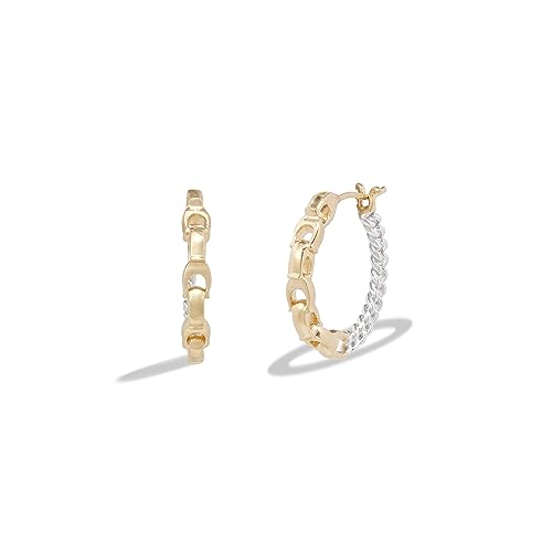COACH Small Mixed Metal Hoop Earrings Two-Tone One Size
