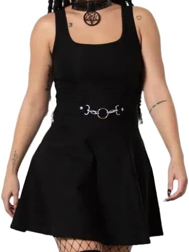 Killstar Thunderstruck O-Ring Dress Black Metal Gothic Alternative-M
