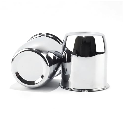 2Pcs 3.19inch Stainless Trailer Wheel Center Caps Push Through 3.19 Bore 3.6 Tall Hub Cap for Truck SUV RV Wheel Rim, Chrome Wheel Cover