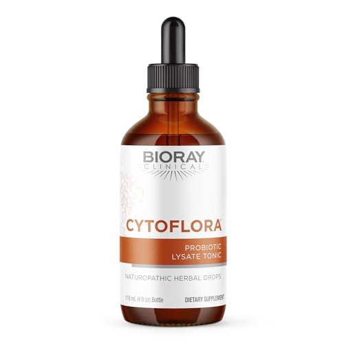 BIORAY Clinical CytoFlora - 4 fl oz - Probiotic Immunity Tonic - Improves Bowel & Gut Function - Non-GMO, Vegetarian, Gluten Free