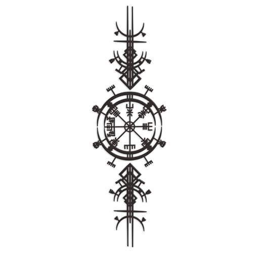 Aimery Metal Viking Wall Decor - Norse-Inspired Wall Artistry for Living room, bedroom, office Black - 45.3 x 13.4
