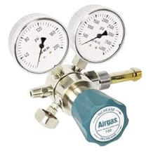 Airgas Single Stage Brass 0-100 psi Analytical Cylinder Regulator CGA-296 with Needle Outlet