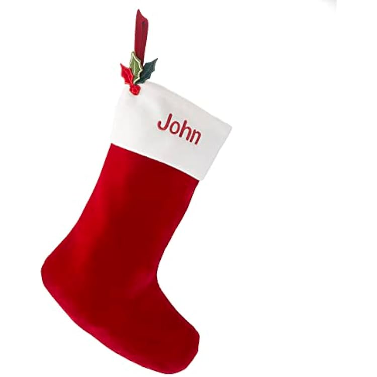 THINGS REMEMBERED 21-Inch Red Velvet Stocking Free Customization