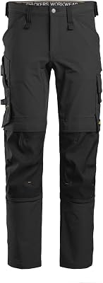 Snickers Workwear U637104043834 Allround Work Stretch Work Pants, 3834 Black