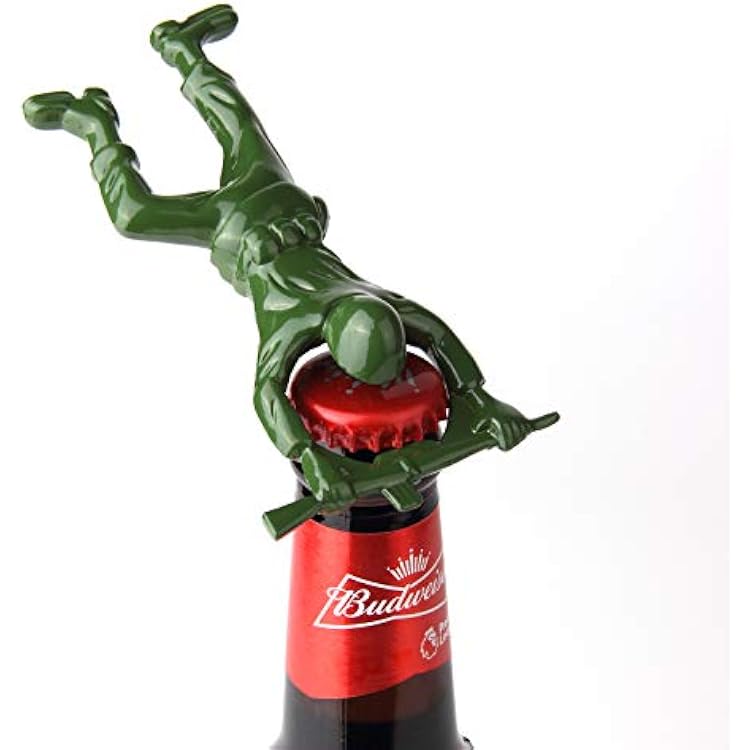 Creative 3D Army Man Bottle Opener,Unique Easy Opening Bottle Opener for Beer and beverage Green