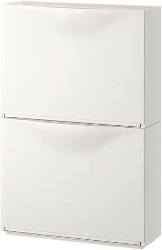 Ikea Trones Polypropylene Storage Cabinet for Storing Shoes, Gloves and Scarves , 52x18x39 cm (White) - Pack of 2
