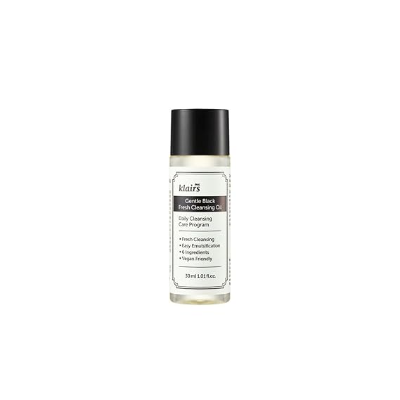 DearKlairs Cleansing Oil Korean Makeup Remover 6 Plant Oils, 1.01 Fl Oz | 6 plant oils, paraben-free, for sensitive skin, first step double cleanse, vegan & cruelty-free, travel mini