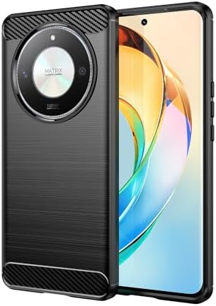 Case for Honor X9b Case, Honor Magic6 Lite Case, Honor X50 Case, ALI-NX1 ALI-NX3 Slim Thin Carbon Fiber TPU Rubber Protective Cases Anti-Scratch Shockproof Cover for Honor Magic6 Lite Black