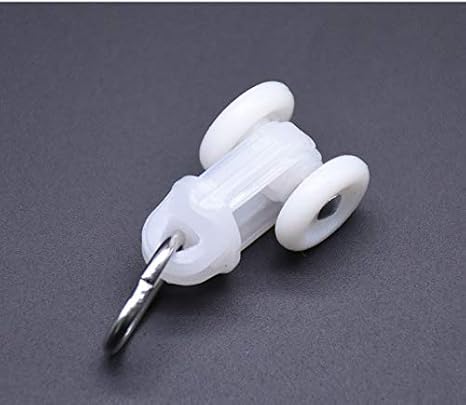 Qiwang Curtain Glider Hooks Track Rail Runner Curtain Mute Wheel Rollers Hook Ball Pulley 30PCS