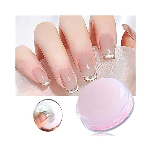 KITBE Nail Art Stamper, French Nails Jelly Cream Silicone Stamping Polish Transfer Tips Manicure Tools Pink Soft Sticky Stamper for Arts DIY Decoration Accessories