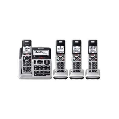Panasonic KX-TG994SK DECT 6.0 Cordless Phone with Bluetooth Speakerphone, Talking Caller ID, Call Waiting, Call Block, and 4 Handsets Renewed