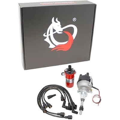DRAGON FIRE Complete 12v ELECTRONIC Distributor Kit w Coil & Supression Performance Plug Wires Compatible With Ford Holland 8N Tractor With Side Mount, SN# 263844 and up Oem Fit Kit-1502