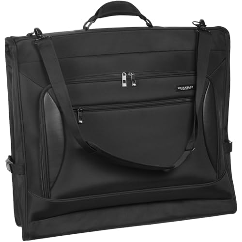WallyBags Solutions 45 Premium Garment Bag with shoulder strap and multiple pockets