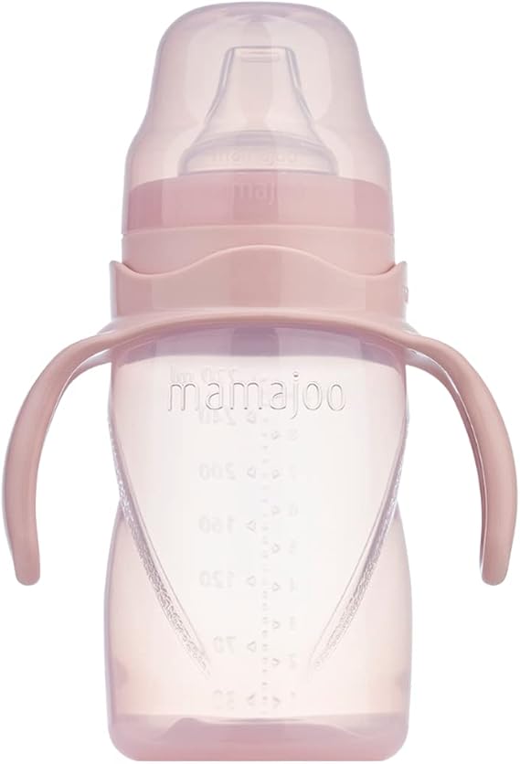 Mamajoo Leak Proof Educational Cup with Handle Powder Pink 270 ml & Anti-Colic Cup Tip
