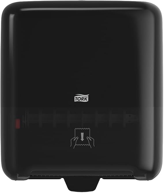 Tork Matic Paper Towel Dispenser H1, Elevation Design, 5510282 | One-at-a-Time dispensing, Refill Level Indicator, Black