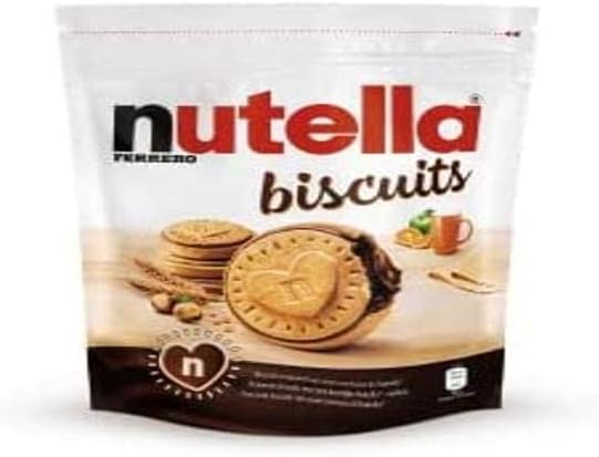 3X Ferrero Nutella Biscuits Cookies Filled with Nutella Biscuits with Hazelnut Cream Bag of 304g Sweet Snack