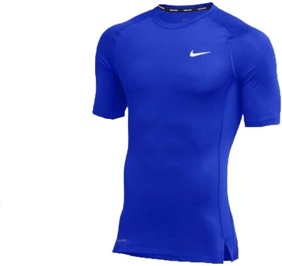 Nike Men`s Pro Fitted Short Sleeve Top (R(CJ0965-493)/W, Large)