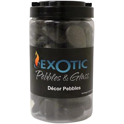 Exotic Pebbles (Decorative Pebbles, Pebble Size, Polished, Black, 5 lb Jar