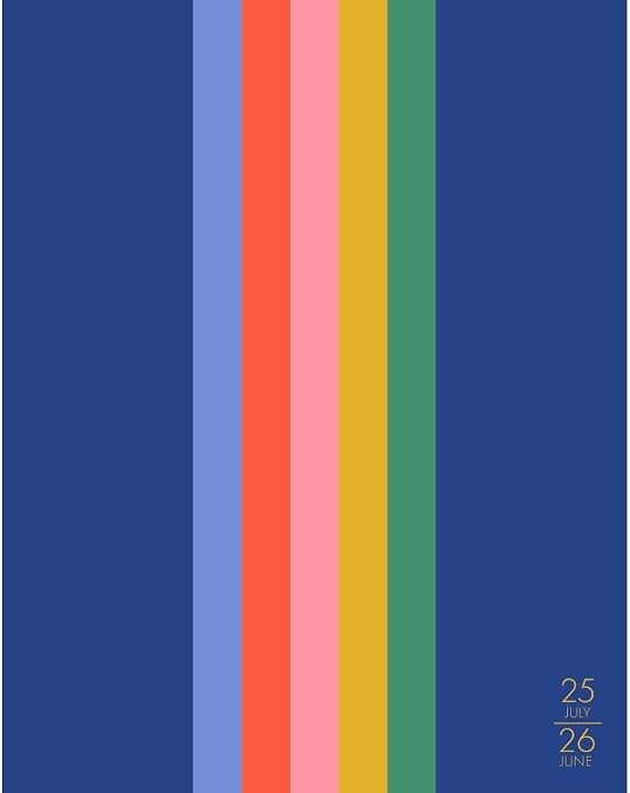 Willow Creek Press Booklet Monthly Planner, Preppy Stripe Academic July 2025 - June 2026 7.5" x 9.5" Booklet Monthly Planner