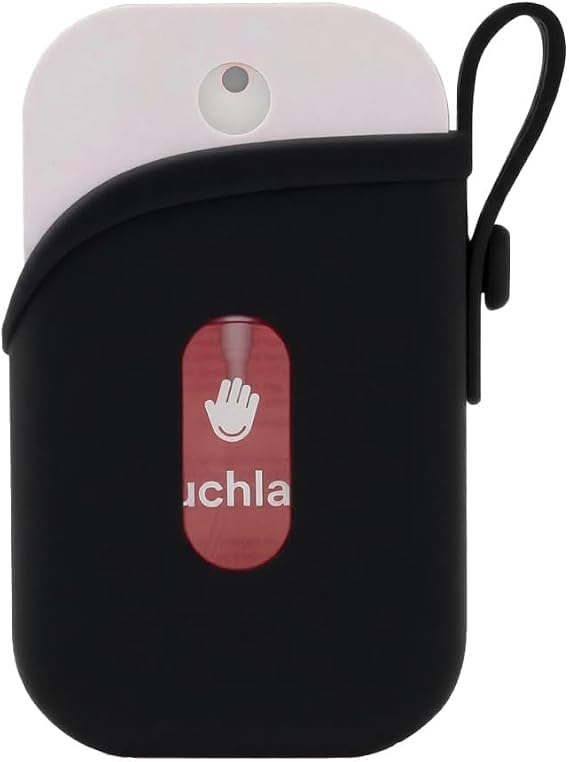 Silicone Case with Keychain for Touchland Easy to CleanAdjustable Strap Case for Power Mist and Glow Mist 1FL OZ. (Black)