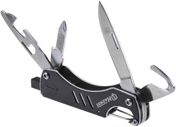 HARNDS MT1362 10- IN-1 Multi EDC Tools with Knife+Bottle Opener+Hexagonal Screwdriver+Glass Breaker+Belt Cutter+Can Opener+File Pocket Tool