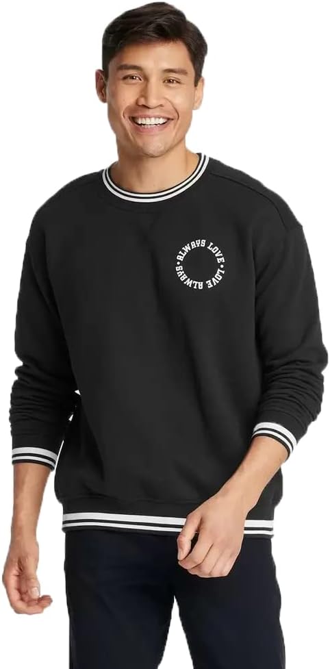 Goodfellow & Co Men's Relaxed Fit Crew Neck Pullover Fleece Sweatshirt -