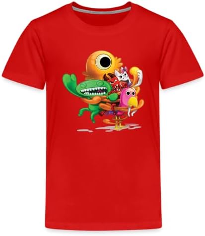 Garten of Banban - Group Hug T-Shirt (Kids, Red, 8-10)