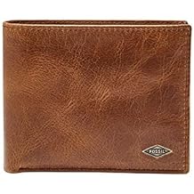 Fossil Men's Wallet, Ryan Leather RFID-Blocking Wallet Bifold Passcase with Removable Card Case, Brown