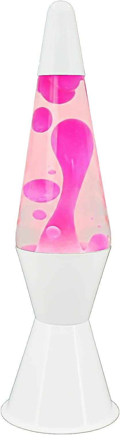 16 Inch Liquid Motion Lamp, Transparent Magma Motion Lamps with Pink Wax, Relaxing Night Light Home Decor for Contemplation, Suitable for Living Room Bedroom Office