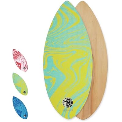 41 Skipper Skimboard with High Gloss Coat Wooden Skim Boards for Beginners, Teenagers and Adults Beach Skimboard 3 Color Traction Pad to Choose