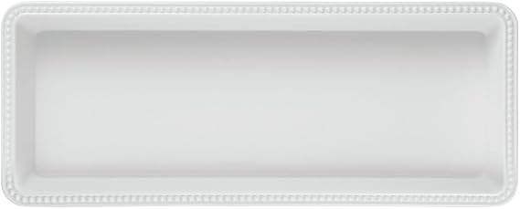 Elite Global Solutions M1562-NW White Melamine Serving Tray 15"L x 6"W x 2"H