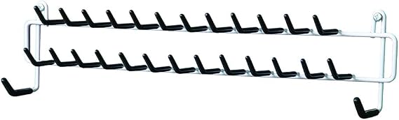 ClosetMaid 27-Hook Tie & Belt Rack, 2.38" D x 3.5" H x 15" W, White