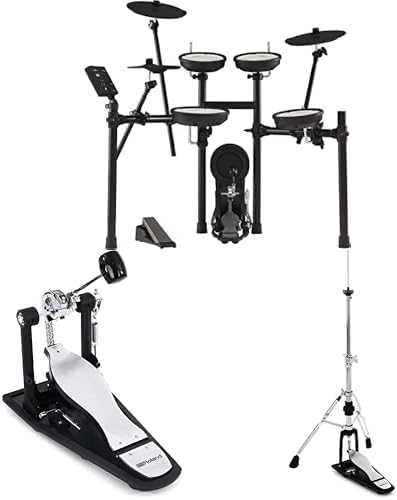 Roland TD-07KV Electronic V-Drums Kit with RDH-100A Kick Pedal & RDH-120A Hi-Hat Stand Bundle - Mesh Head Kit with Noise Eater Technology