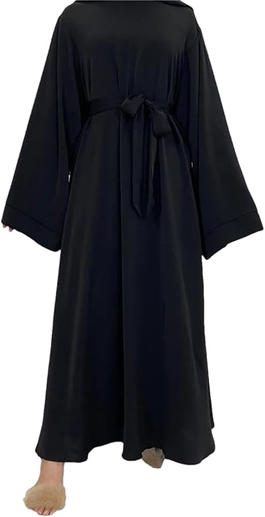 Fulbant Womne's Abaya Long Robe A-Line Loose Sleeves Dresses Dubai Modest Kaftan Ramadan Abaya