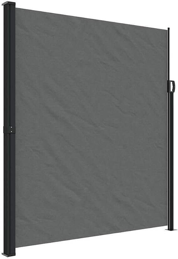 vidaXL Retractable Side Awning Anthracite 86.6" x196.9 | Easily extends and retracts for custom shade, Made from UV-resistant and waterproof materials,