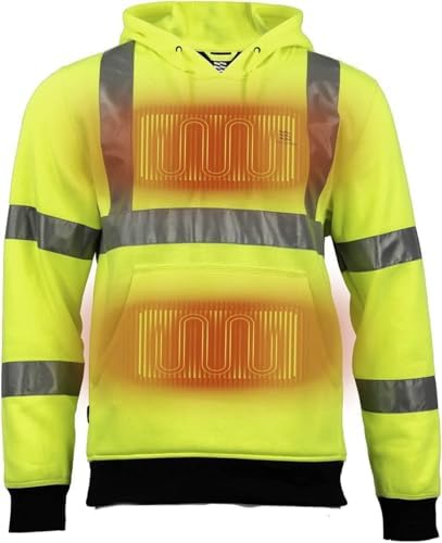 Fieldsheer Hi-Vis Pullover Heated Hoodie for Men with Multi-Zone Heating Elements and Four Heat Settings - ANSI Certified